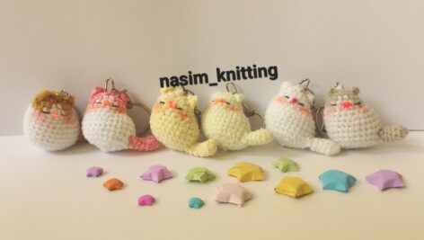 آویز گربه بافتنی کیوت